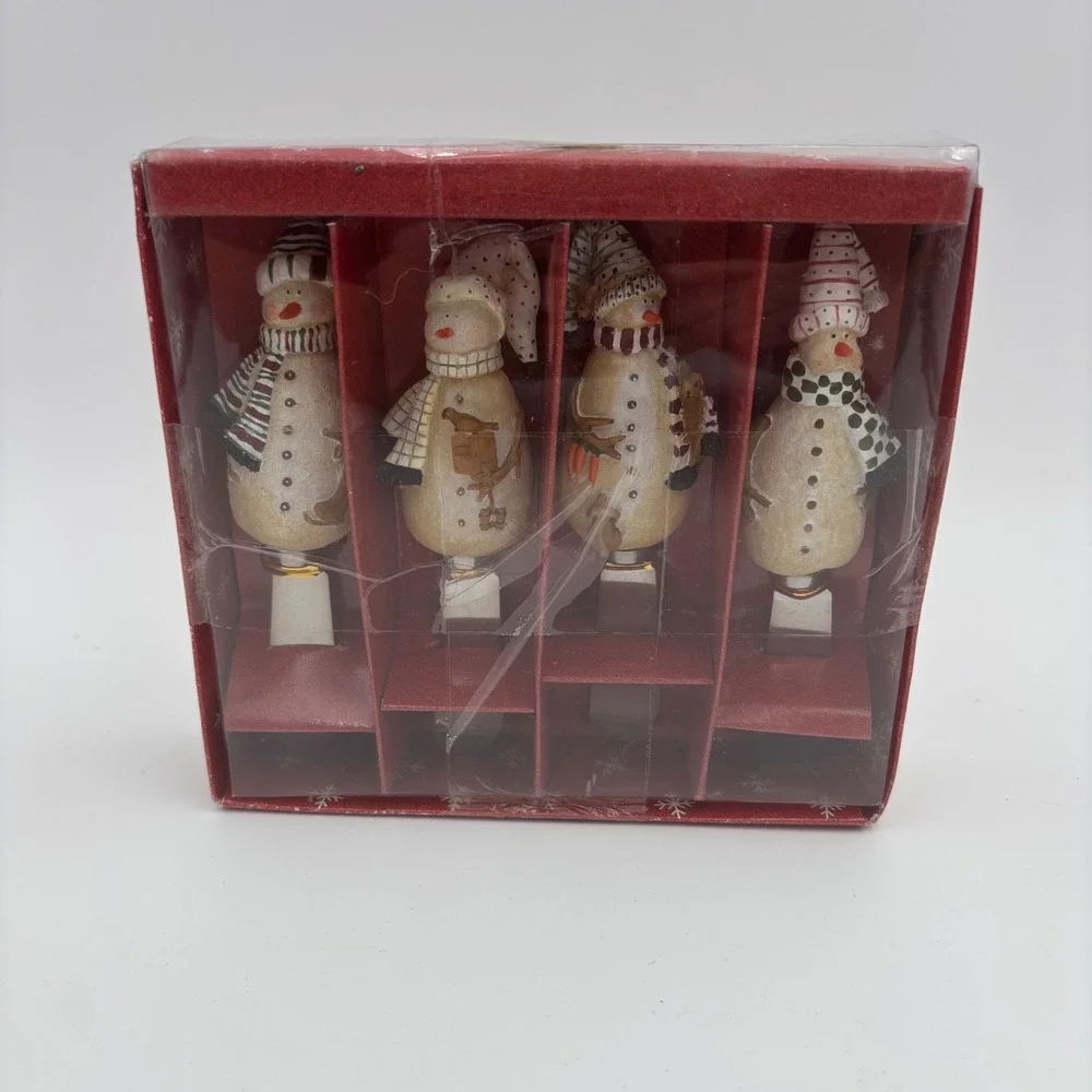 Noble Excellence Snowman Cheese Spreaders Set of 4 Multicolor New Holiday Decor